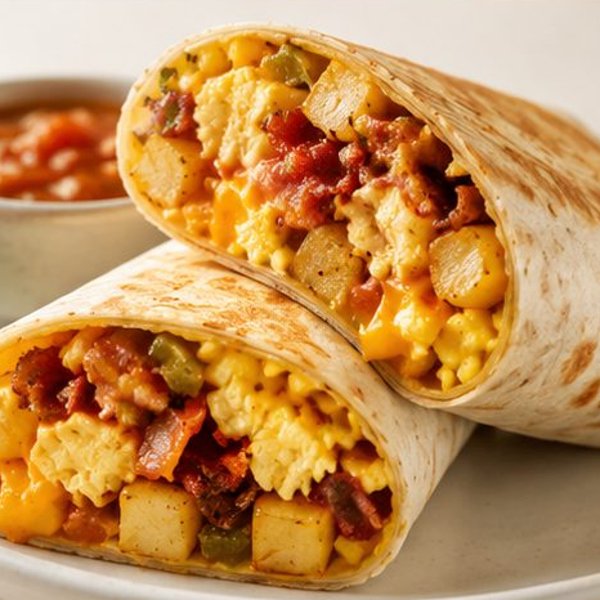 Fresh breakfast burrito made every morning at Deli-Cioso in Santa Clara